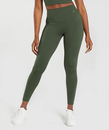 Dámské Legíny Gymshark Elevate Olivy Zelené | CZ 4092VRW